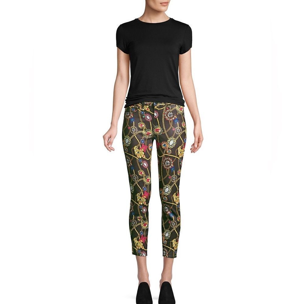 L’AGENCE NWOT Margot Skinny High Rise Jewel Printed Coated Jeans. Size 26.